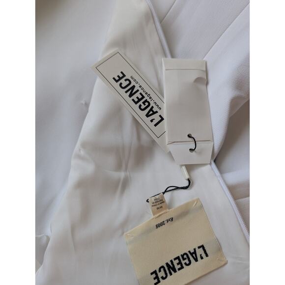NWT L'Agence Dorothea Embellished Asymmetric Blazer Mini Dress Sz M White #4E503 - Picture 11 of 14
